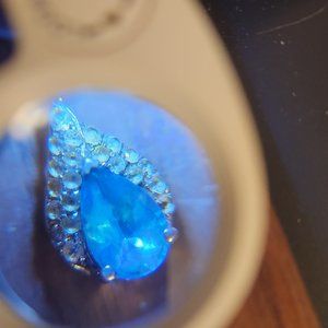 Kay Jewelers Blue Topaz and Swarovski Necklace